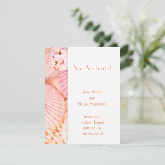 Roze Seashells Kaart (Staand voorkant)