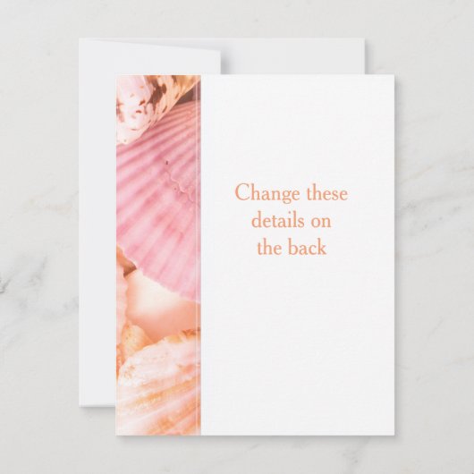 Roze Seashells Kaart (Achterkant)