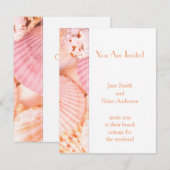 Roze Seashells Kaart (Voorkant / Achterkant)