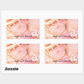 Roze Seashells Rechthoekige Sticker (Vel)