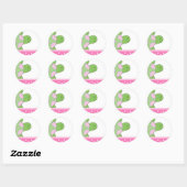 Roze Seaturtle ZEE SCHILDPAD Envelope Seals Ronde Sticker (Vel)