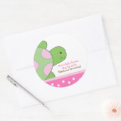Roze Seaturtle ZEE SCHILDPAD Favor Sticker (Envelop)