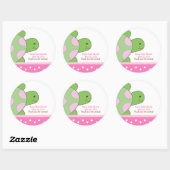 Roze Seaturtle ZEE SCHILDPAD Favor Sticker (Vel)