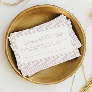 Roze seersucker babyshower luierspel ticket informatiekaartje