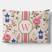 Roze Seersucker Mahjongtas Persoonlijk Etui (Voorkant)