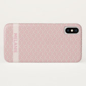 Roze Seigaiha Japans Pattern Persoonlijke naam Case-Mate iPhone Case (Achterkant (horizontaal))