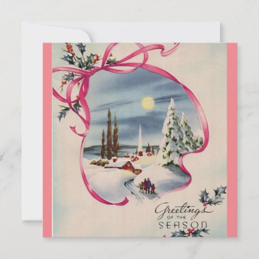 Roze seizoen groeten kaart (Voorkant)