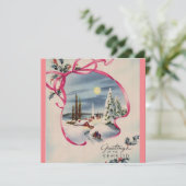 Roze seizoensgroeten kaart (Staand voorkant)