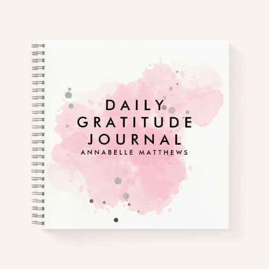 Roze Self Care Daily Gratitude Journal Notitieboek (Voorkant)
