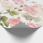 Roze Sepia  Rozen Illustratie van beemdje Cadeaupapier (Hoek)