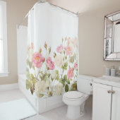 Roze Sepia  Rozen Illustratie van beemdje Douchegordijn (In situ)