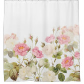 Roze Sepia  Rozen Illustratie van beemdje Douchegordijn (Voorkant)