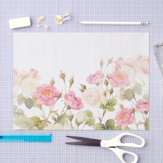 Roze Sepia Rozen Illustratie van beemdje Tissuepapier (Craft)