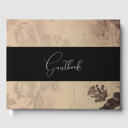 Roze Sepia textuur bruiloft Gastenboek (Voorkant)