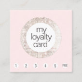 Roze Sequin Beauty Salon Loyaliteit 6 Punch Klantenkaartje (Voorkant)