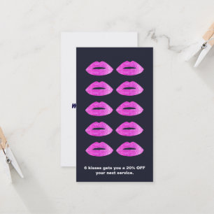 Roze Sequin Lips Beauty Salon Loyalty Punch Kaart