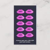 Roze Sequin Lips Beauty Salon Loyalty Punch Kaart (Voorkant)