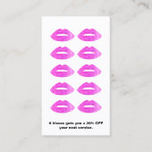 Roze Sequin Lips Salon Loyalty 10 Punch Card (Voorkant)