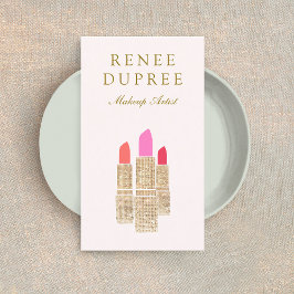 Roze Sequin Lipstick Makeup Artist Beauty Salon Visitekaartje