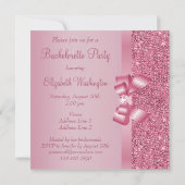 Roze Sequins, Bow & Diamond Bachelorette Party Kaart (Achterkant)