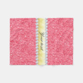 Roze Sequins Gold Foil en Diamonds Fleece Deken (Voorkant (Horizontaal))