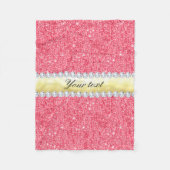 Roze Sequins Gold Foil en Diamonds Fleece Deken (Voorkant)