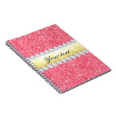 Roze Sequins Gold Foil en Diamonds Notitieboek (Rechterzijde)