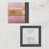 Roze sereniteit ontwerp 2 vierkante visitekaartje (Voorkant / Achterkant)