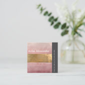 Roze sereniteit ontwerp 2 vierkante visitekaartje (Staand voorkant)