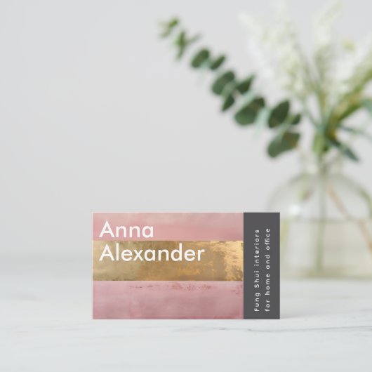 Roze sereniteit ontwerp 2 visitekaartje (Staand voorkant)