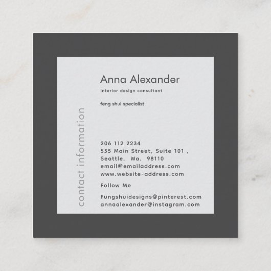 Roze sereniteit ontwerp 6 vierkante visitekaartje (Achterkant)