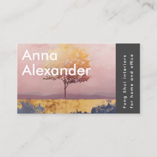Roze sereniteit ontwerp 6 visitekaartje (Voorkant)