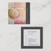Roze sereniteit ontwerp 7 vierkante visitekaartje (Voorkant / Achterkant)
