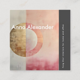 Roze sereniteit ontwerp 7 vierkante visitekaartje