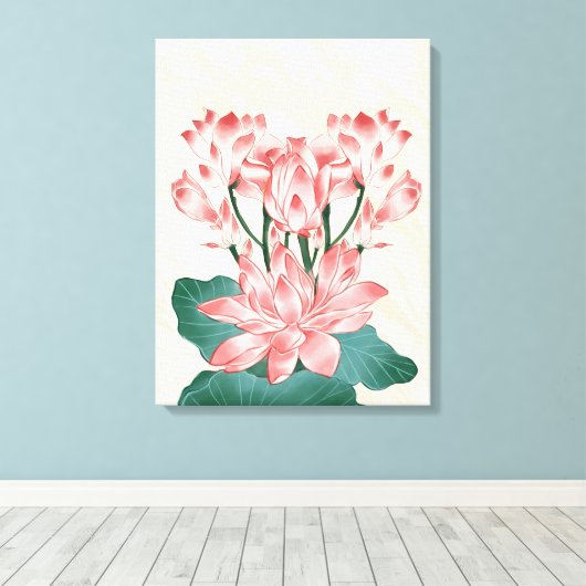 Roze Serenity Canvas Afdruk (Insitu (Houten vloer))