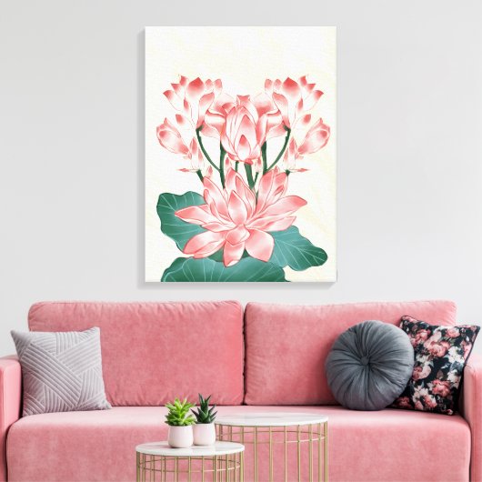 Roze Serenity Canvas Afdruk (Insitu (Woonkamer))