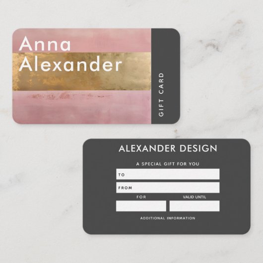 Roze Serenity Design 2 Gift Kaart Visitekaartje (Voorkant / Achterkant)