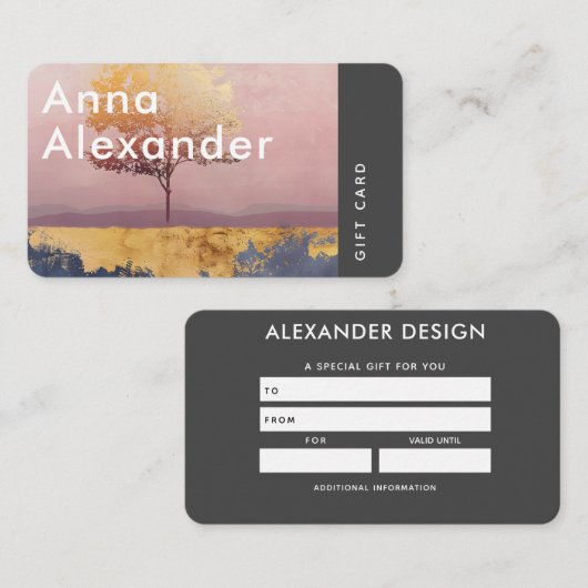 Roze Serenity Design 6 Gift Kaart Visitekaartje (Voorkant / Achterkant)