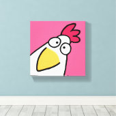 Roze SERIEUS CHICKEN door Sandra Boynton Canvas Afdruk (Insitu (Houten vloer))