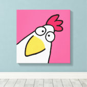 Roze SERIEUS CHICKEN door Sandra Boynton Canvas Afdruk (Insitu (Houten vloer))