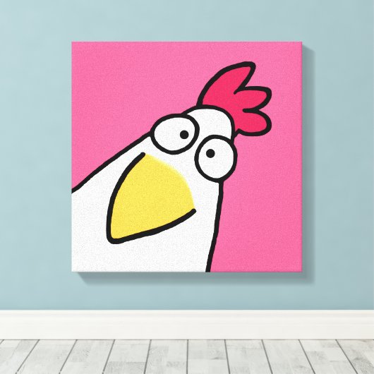 Roze SERIEUS CHICKEN door Sandra Boynton Canvas Afdruk (Insitu (Houten vloer))