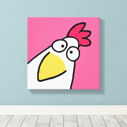 Roze SERIEUZE CHICKEN door Sandra Boynton Canvas P (Insitu (Houten vloer))