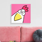 Roze SERIEUZE CHICKEN door Sandra Boynton Canvas P (Insitu (Woonkamer))
