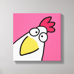Roze SERIEUZE CHICKEN door Sandra Boynton Canvas P Afdruk