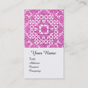 ROZE SERING GEOMETRISCHE KANT EDELSTEEN MONOGRAM VISITEKAARTJE