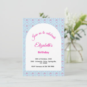 Roze sering knoppen patroon Happy Birthday feest Kaart