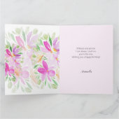 Roze Sering Moderne Boho Waterverf Bloem Kaart (Binnen)