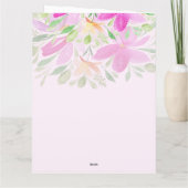 Roze Sering Moderne Boho Waterverf Bloem Kaart (Achterkant)