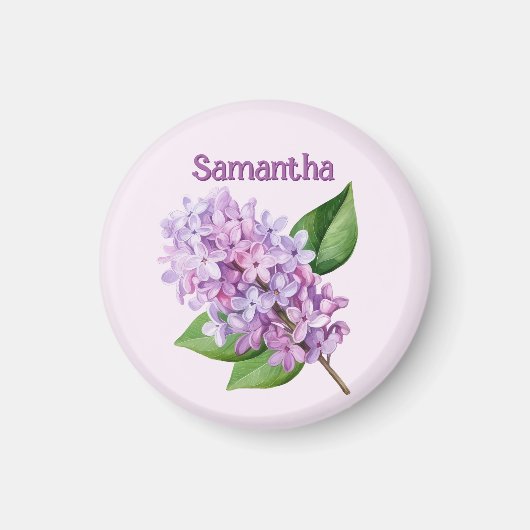 Roze Seringebloesem Naam Magnet (Voorkant)