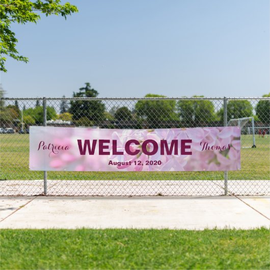 Roze seringen bloemen spandoek (Insitu)